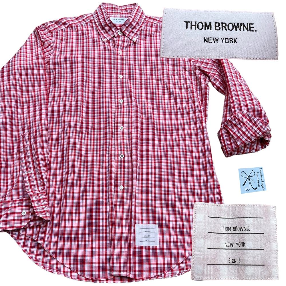 Thom Browne. New York Plaid Button-up Men's Sz 3